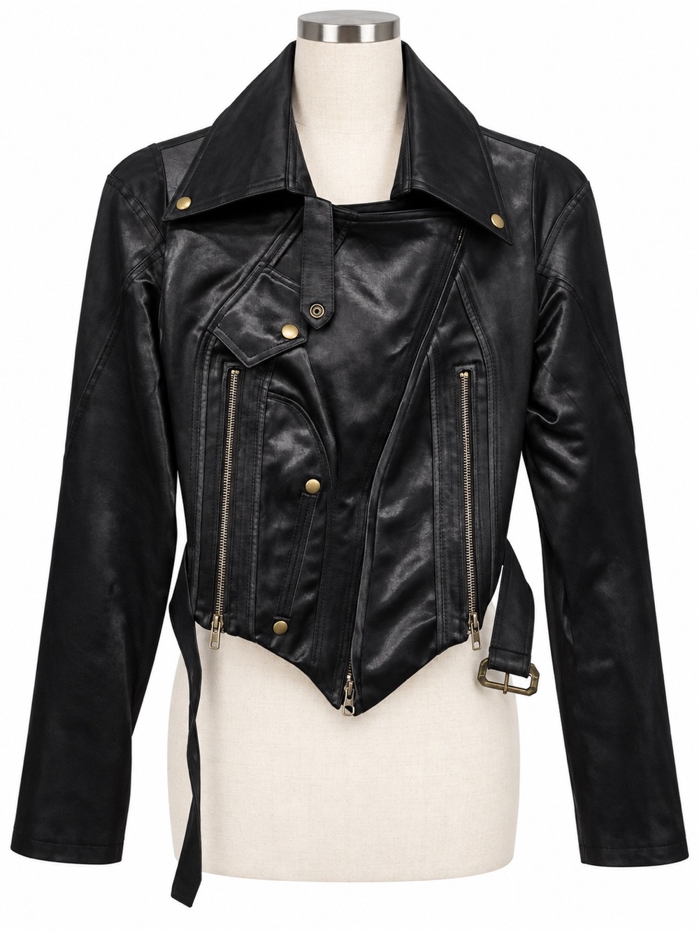 Sharon Wauchob 2005 Vintage Y2K Black Moto Biker Jacket FR38 Archive